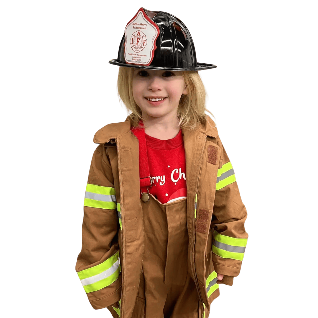 child in firefighter outfit