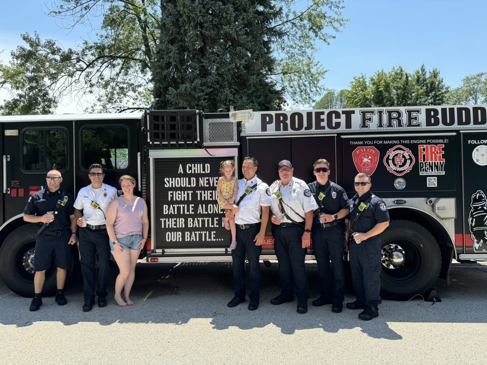 people infront of fire truck